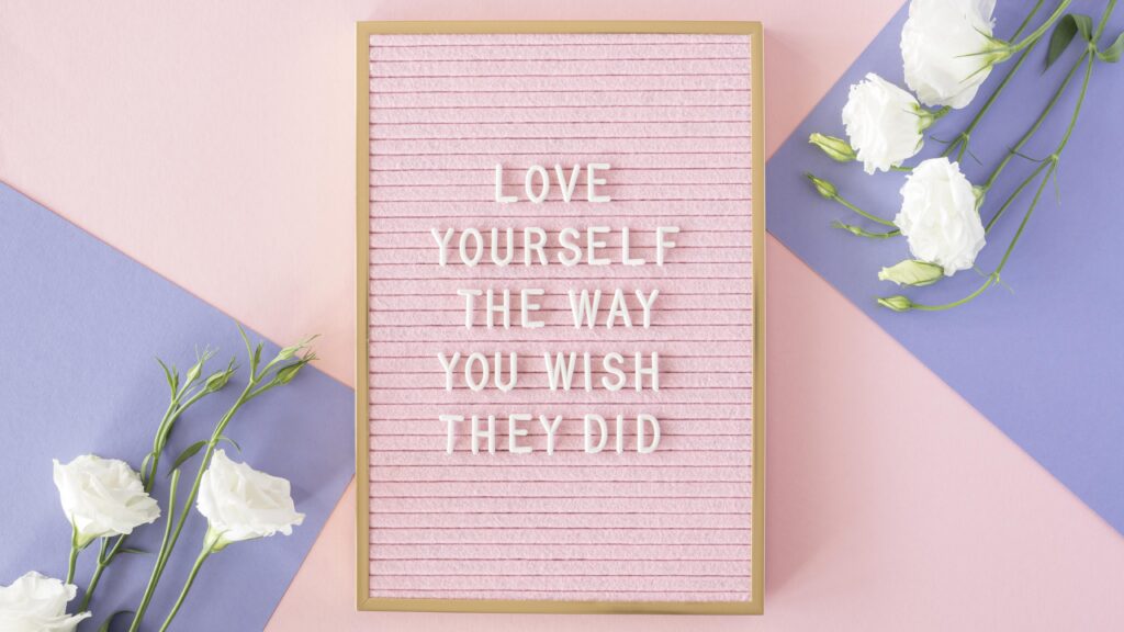 pink motivational text board view